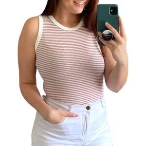 NEW DARONG Women's soft sleeveless striped tank top Size M